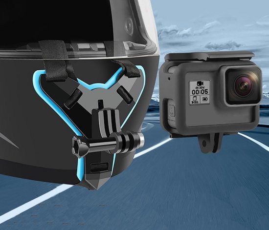 Techvavo® Helmhouder voor Motor en Fiets - Universeel - Geschikt voor alle Actioncamera's - Helm Standaard - Oranje