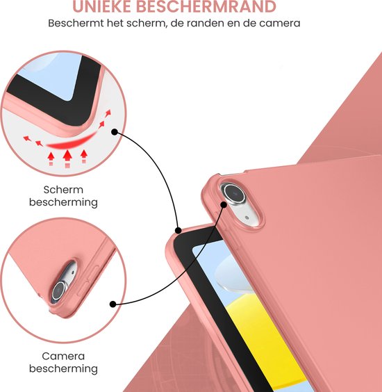 Tablet Hoes geschikt voor iPad Hoes 10e generatie (2022) 10.9 inch - iPad A16 Hoes (2025) 11 inch - Goudroze