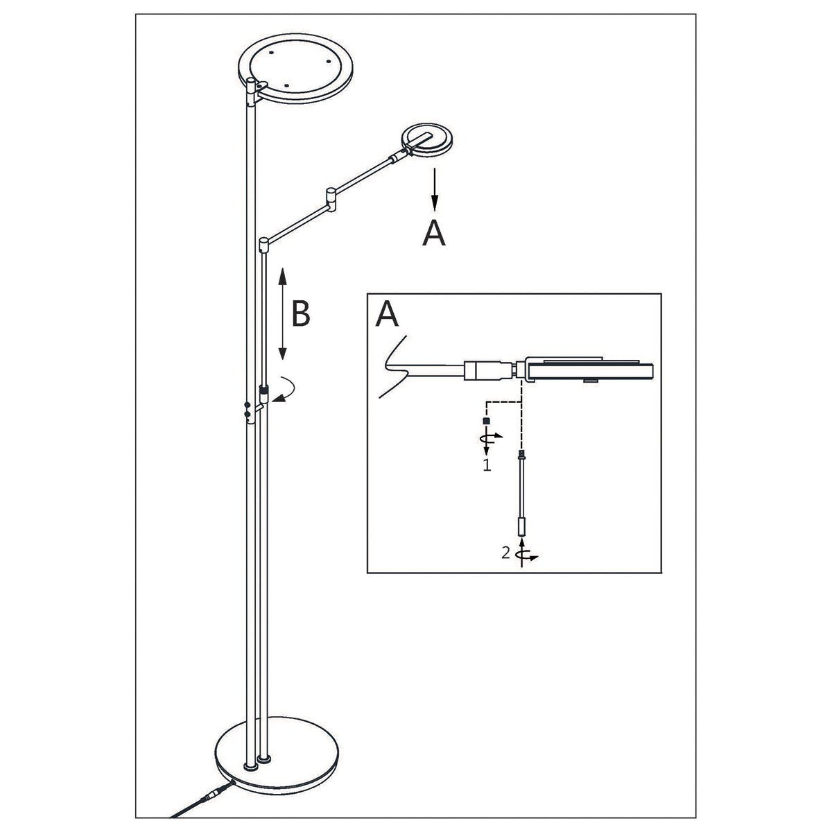 Vloerlamp woonkamer industrieel Turound LED 2663ZW Zwart