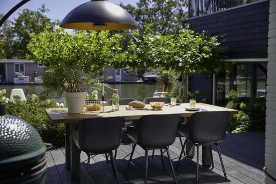 Hartman Sophie elegance tuinstoel - Donkergrijs - set van 2 - donkergrijs rondo onderstel