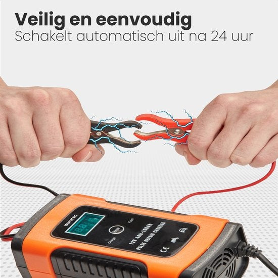 Auronic Acculader - Druppellader - voor Auto en Motor - 12V - tot 100Ah - Oranje