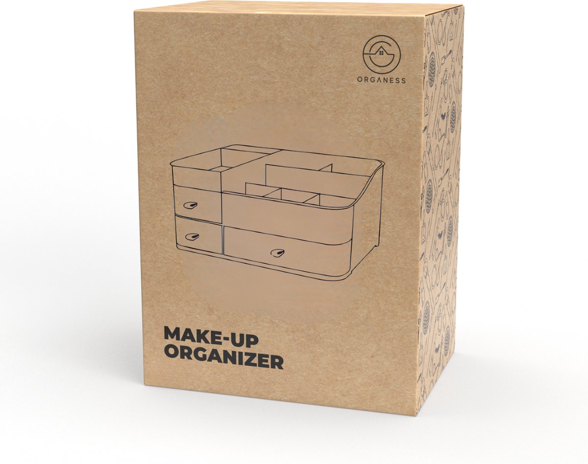Organess Make-up Organizer 2024 – Groen Acryl – 3 Lades & 2 Vakken – Skincare Opbergdoos