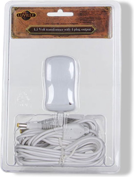 LuVille Kerstdorp Switch Adapter met 4 Plugs - 4,5 Volt