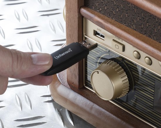 Denver Retro Platenspeler - Ingebouwde Speakers en Versterker - Radio CD Speler - MCR50 -Hout