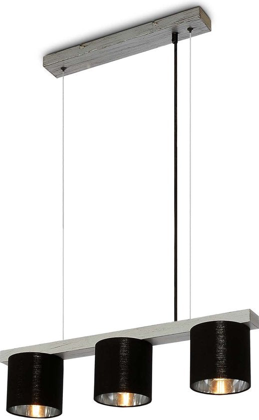 BRILONER - Hanglamp - 136 CM - Excl. 3X E14 - Antiek Zilver