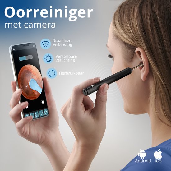 VAIVE Oorsmeer Verwijderaar met Camera - Oorreiniger - Oor schoonmaken - Oorreiniging - Oorlepel