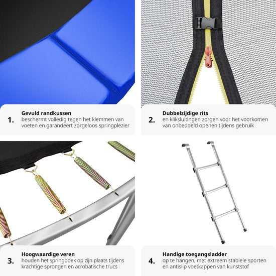 tectake® - TÜV-geteste tuintrampoline - 305 cm - kindertrampoline met veiligheidsnet, als buitenspeelgoed, sporttrampoline of buitenspeelgoed