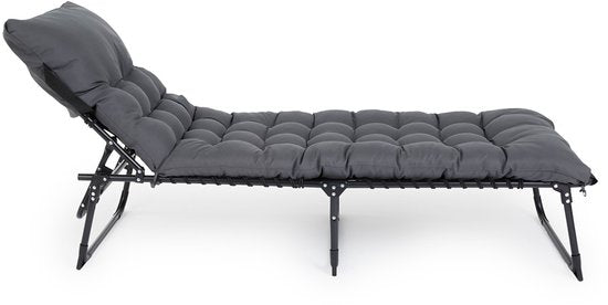 909 Outdoor Premium Ligbed met comfortabel kussen - Verstelbare Rugleuning - 189x59x30cm - Max draagvermogen: 110KG