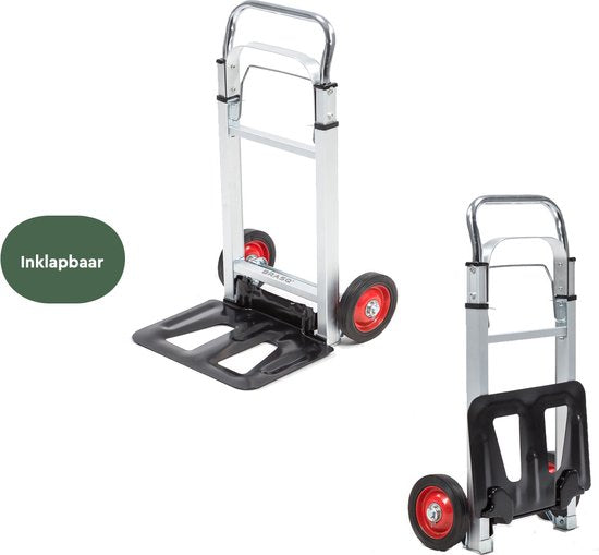BRASQ Steekwagen opvouwbaar Staal - 90 KG Draagvermogen - Transportwagen - Plateauwagen - Steekkar - Trolley