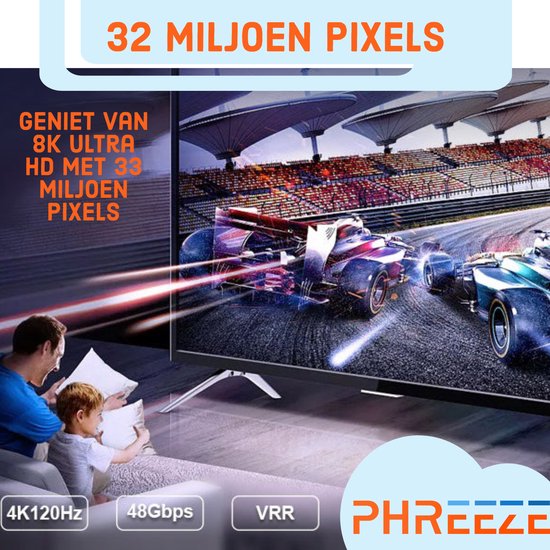 HDMI naar HDMI 8K@60hz - Nylon - Modern Grijs - 3M