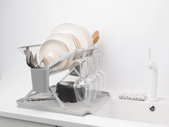 Brabantia SinkSide Afdruiprek - Inklapbaar - met Bestekhouder - Mid Grey