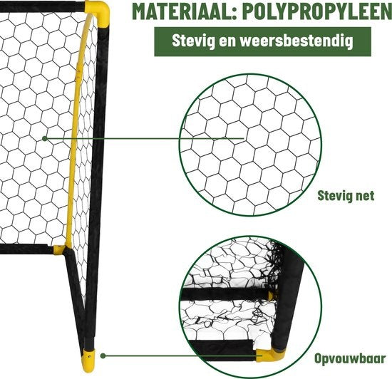 Umbro Voetbaldoel - Voetbal Goal 180 x 91 x 120 cm - Voetbalgoal Groot - Buitenspeelgoed voor Kinderen en Volwassenen - Opvouwbaar en Snelle Montage - Voetbal Training Doel - Zwart/ Geel