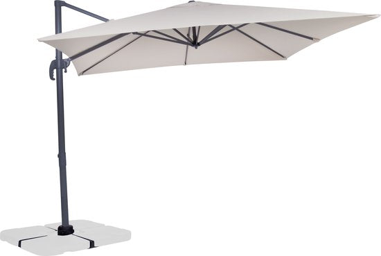 VONROC Zweefparasol Pisogne – Kantelbaar & 360° Draaibaar – 300 x 300 x 260 cm – Beige