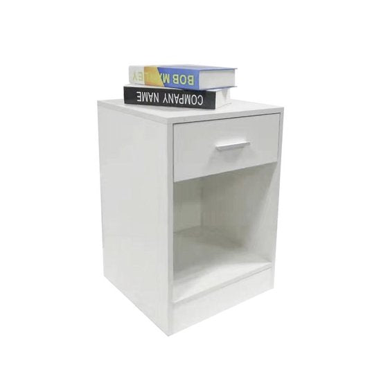 VDD - Nachtkastje halkastje met lade en open - Opbergvak - 60 cm hoog - Wit