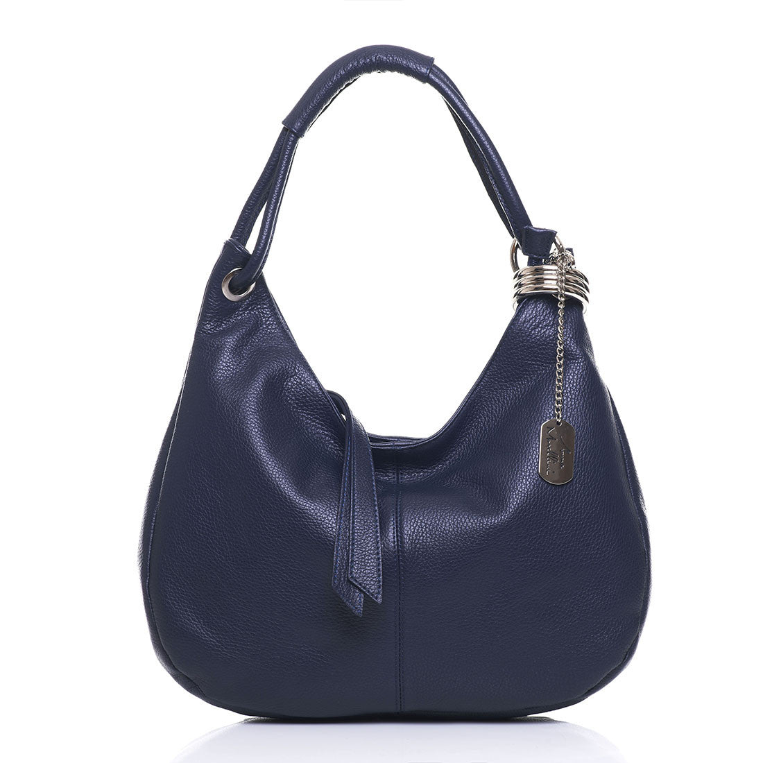 Anna Morellini Alba – Luxe Handgemaakte Schoudertas van 100% Italiaans Leer | Modieuze Blauw