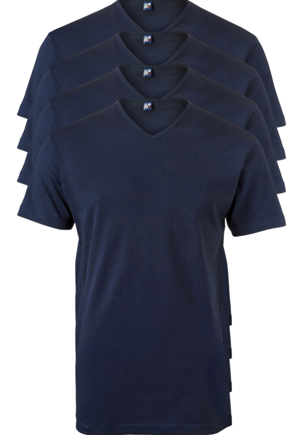 Alan Red - S - Vermont T-Shirt - V-hals - 4-pack - Navy