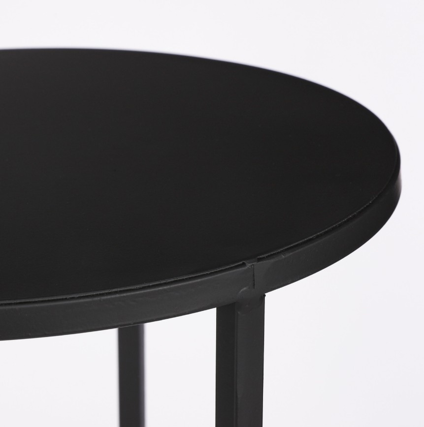 Mica Bijzettafel Quinty - D22 x H50 CM - Zwart - Metaal