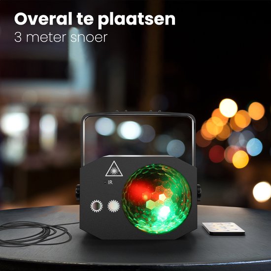 Auronic LED Discolamp - Party laser - Kinderen - Feestverlichting - Disco licht - Afstandsbediening en Muziekgestuurd - 3 Meter Kabel