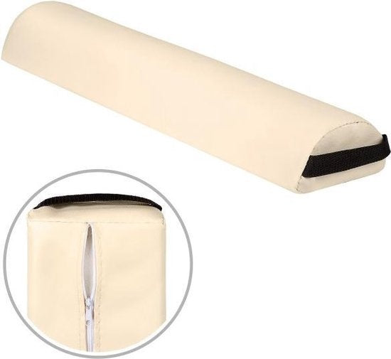 tectake - Massage Hocker met 2 rolkussens beige 400430
