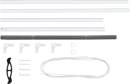 Vliegenhor / Raamhor / Hor - 80 x 100 cm - Wit - Incl. Bevestigingsmateriaal