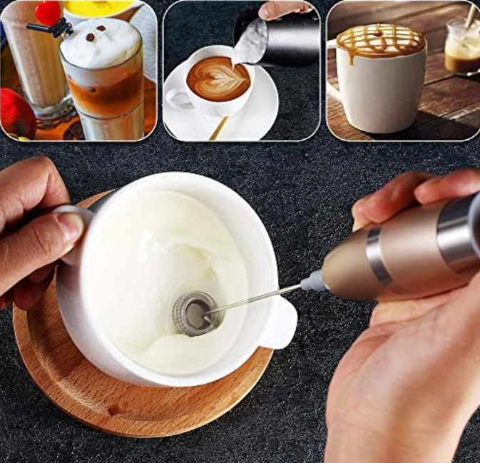 MUIFA Handmelkschuimer - 19.000 RPM - 500 ml Borosilicaatglas - RVS Garde - Batterij - Zilver