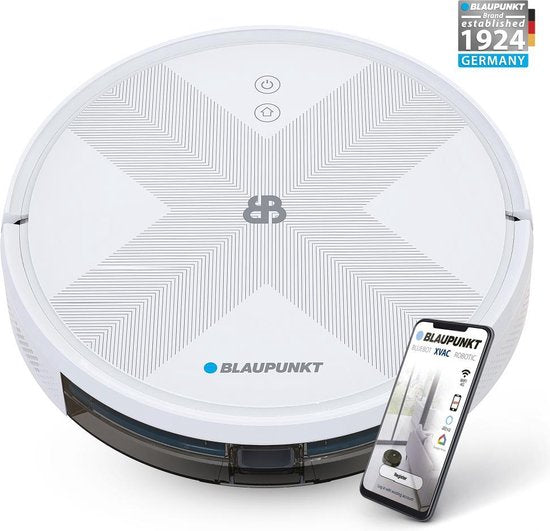 Blaupunkt Robotstofzuiger Bluebot XVAC – Met Laadstation - Slimme Navigatie - Dweilfunctie Mogelijk - Wit
