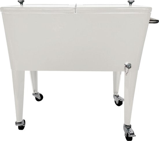 AXI Retro Cooler Wit - Koeler met wielen - 76L inhoud - Koelbox met aftapkraan