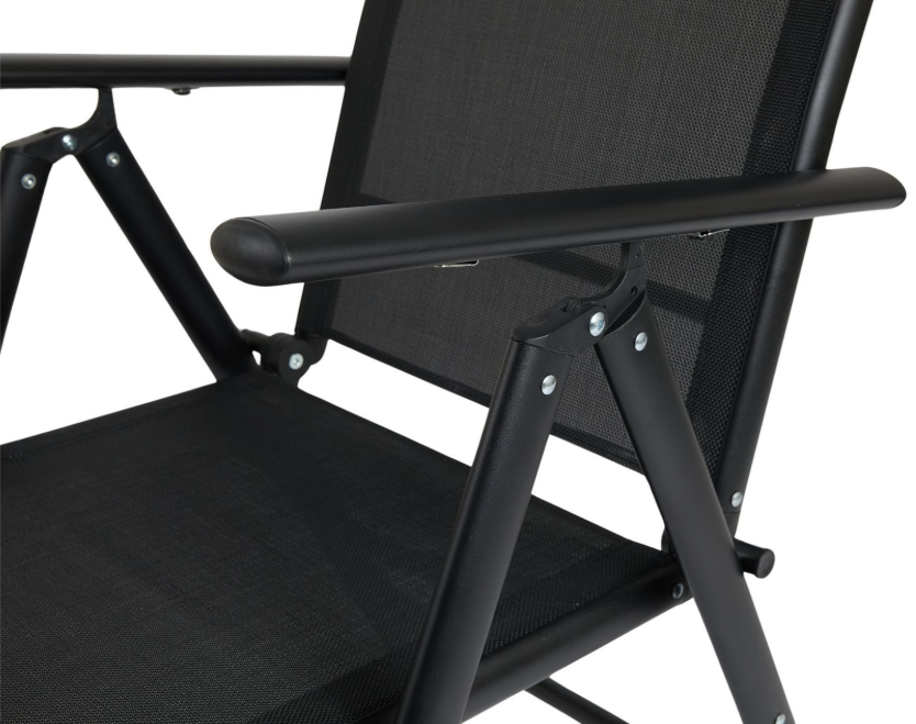 Lifa Garden Set van 2 Aluminium Tuinstoelen – Verstelbaar – max. 120 kg – 69 x 56 x 106 cm – Zwart