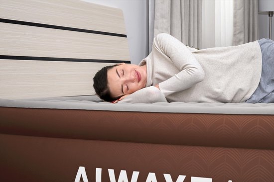 AlwayzAire Fortech Queen Luchtmatras met Ingebouwde Comfort Choice+ Dubbele Pomp 2,03 m x 1,52 m x 51 cm