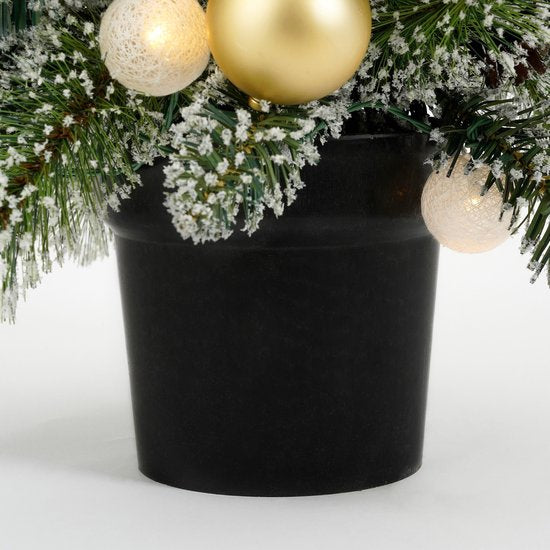 Black Box Trees Kunstkerstboom Kaprun met Versiering H90 x D61 cm - Kunstboom met Pot - Kunst Kerstboom voor Binnen - 120 Tips - Groen