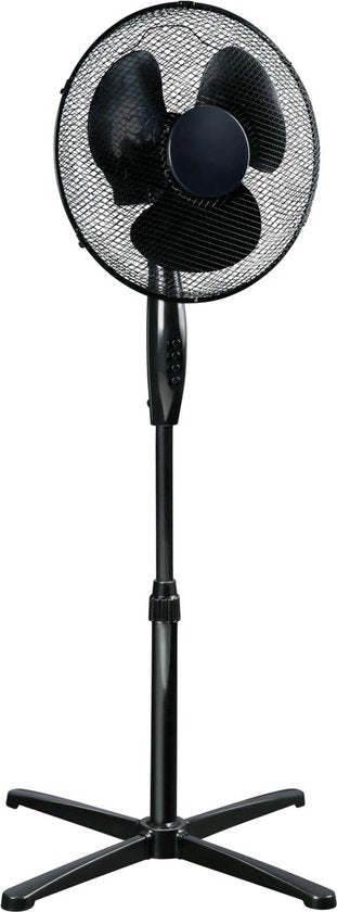 Lifetime Air Statiefventilator 45W - Ventilator in Hoogte Verstelbaar 102,5 tot 125 cm - Staande Ventilator met 3 Snelheden - Kantelbaar en Oscillerend - Zwart