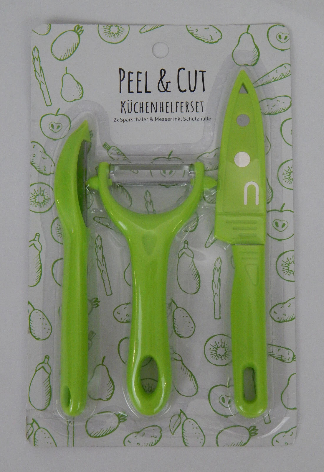 Peel & Cut Schilset 3-delig - 2 Schillers/1 Mes - Beschermhoes - Groen