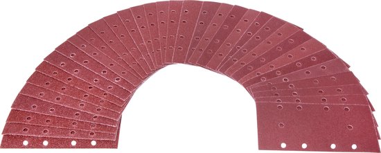 VONROC Schuurpapier set 92 x 187mm– 50 stuks – Voor vlakschuurmachines - Klittenbandbevestiging