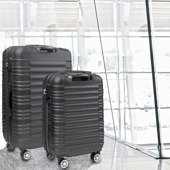 TRVLMORE Kofferset - 2 Delig - 38L Handbagage + 110L Ruimbagage - Donkergrijs