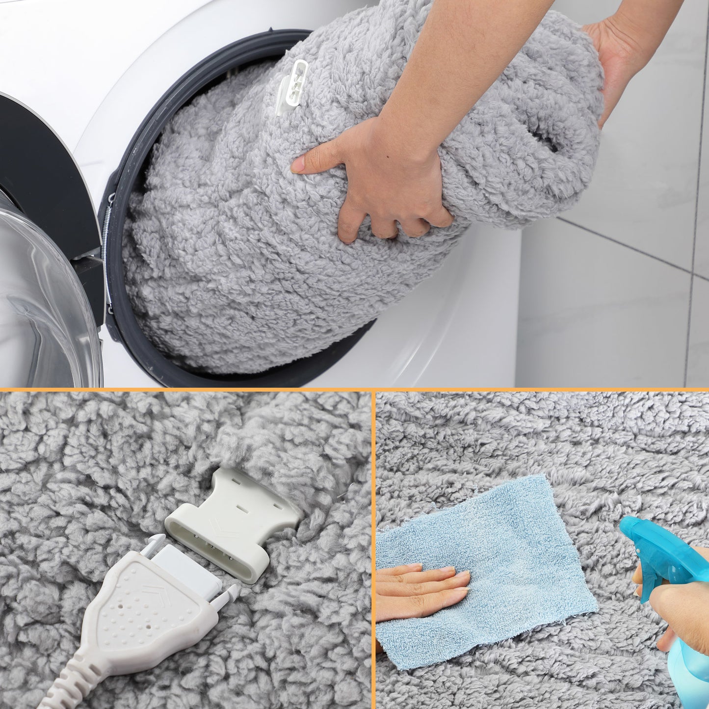 Monzana Warmtedeken - Elektrisch Fleece 180x130cm 120W - Grijs