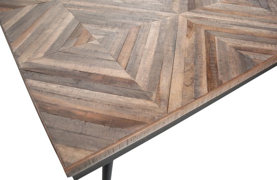 BePureHome Rhombic Eettafel - Hout/Metaal - Naturel - 76 x 180 x 90 cm