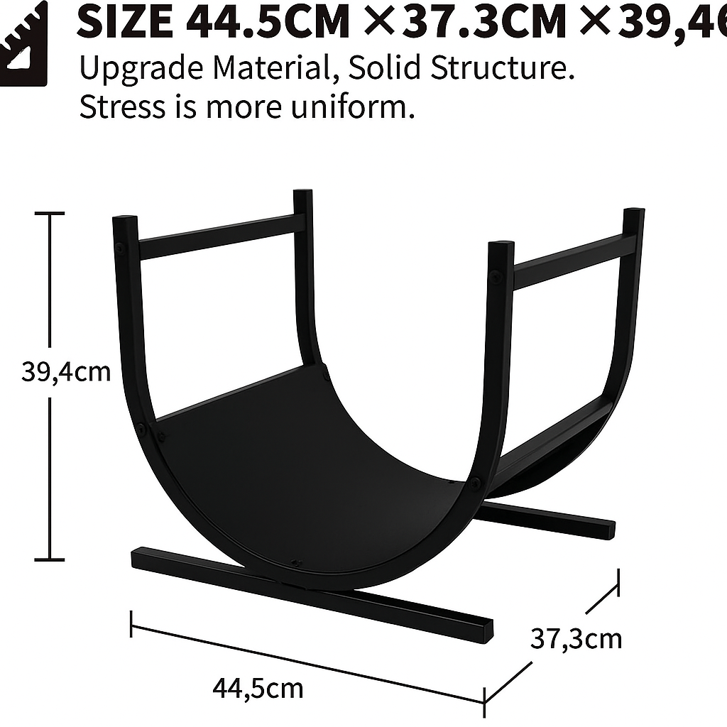 Froadp Haardhoutrek – Voor Binnen & Buiten – 44 x 37 x 40 cm – Zwart