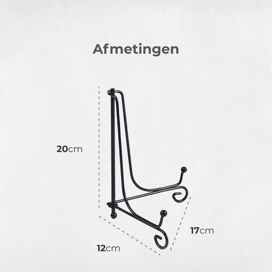Bordenstandaard - Zwart - Borden tot 27cm hoog - Elegant design - Bordenrek - Borden display standaard - Bordenhouder - Voor sierborden - Bordenhanger