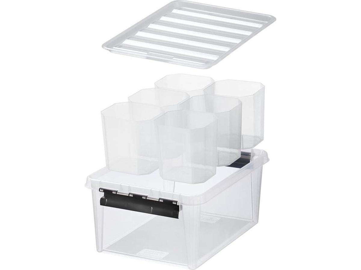 Orthex SmartStore Classic Opbergbox Vakverdeler - Transparant - 14 Liter - set van 3