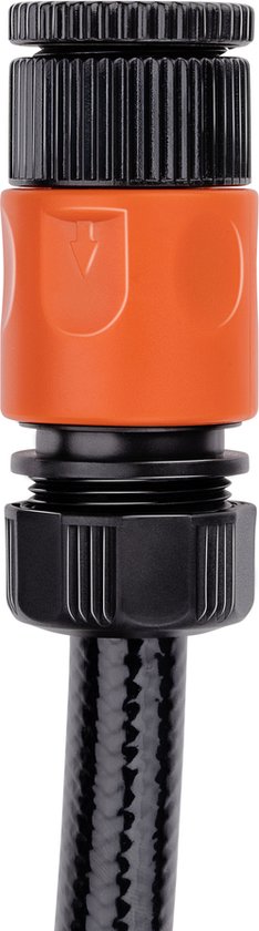 BLACK+DECKER Tuinslangkoppelingen Set van 4 - Tuinslangkoppelingen/ 2x Waterstop/ Tussenstuk - Zwart/ Oranje