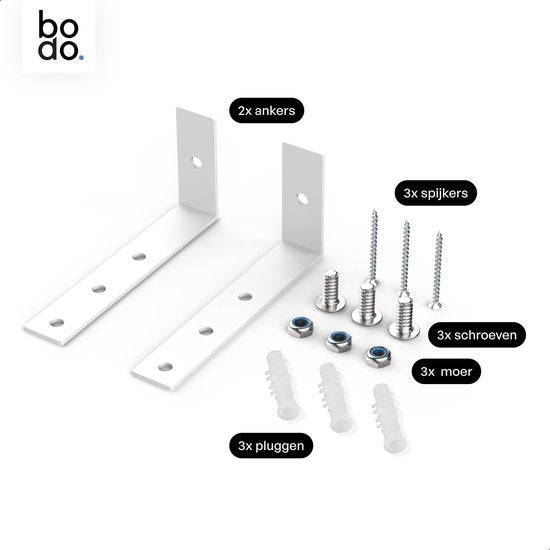 Bodo® Muuranker set Wit - Voor de Bodo wasmachine verhoger