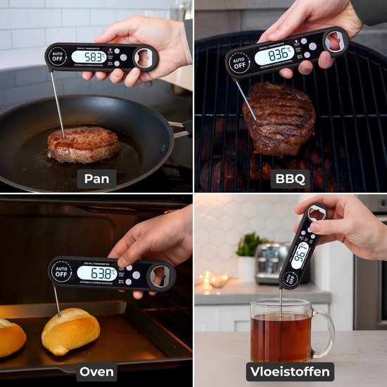 Nuvance Vleesthermometer - BBQ Accessoires - Digitale Thermometer - Kook - voor Keuken, Oven, Kern, Voedsel & Suiker