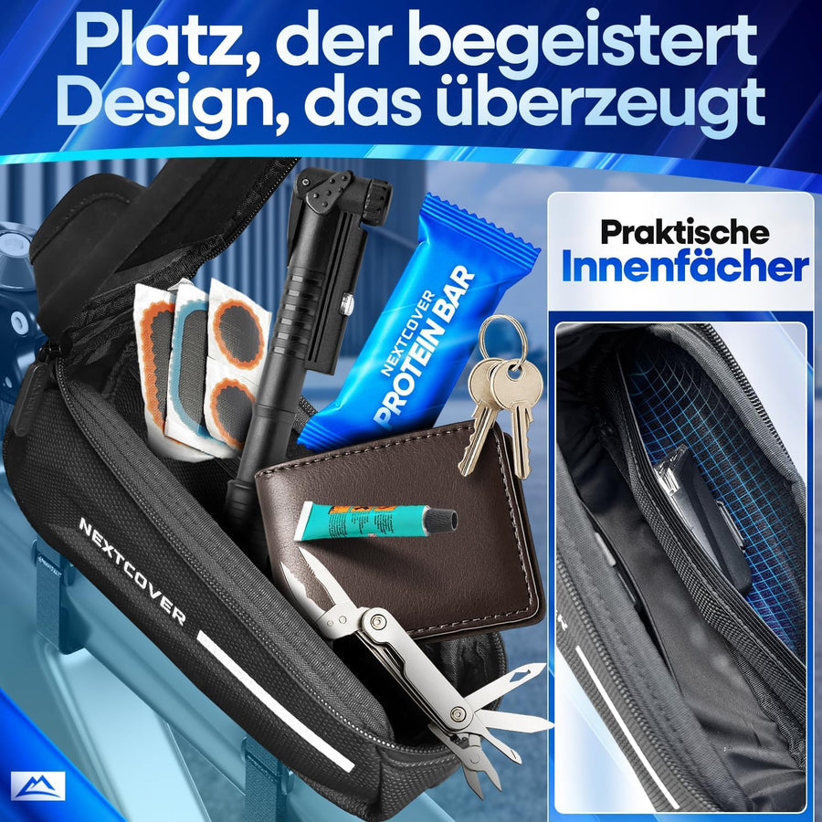 Nextcover Fietsframetas 24 x 10,5 x 15 cm - Handytas - Touchscreen - Waterdicht
