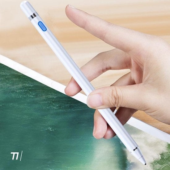 Tikkens Stylus Pen - 2 In 1 Active Pencil Geschikt Voor Tablet, Ipad, Android en Apple Telefoons - Wit