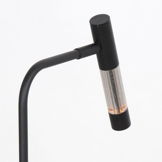 Tafellamp Alisio 4593ZW zwart met handgeblazen glas, dimbaar, 47 cm hoog, Steinhauer design verlichting