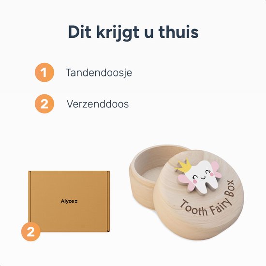 Alyze Tandendoosje - Jongens - Meisjes - Melktanden bewaardoosje - Logboek - Geboorte