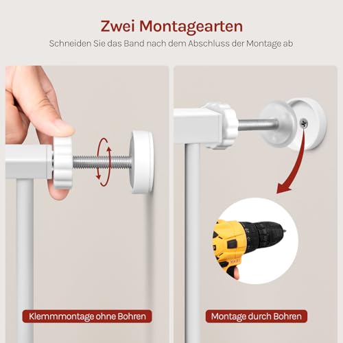 Woltu Veiligheidshekje voor Trappen en Deuren - Wit - 75-97 cm Verstelbaar