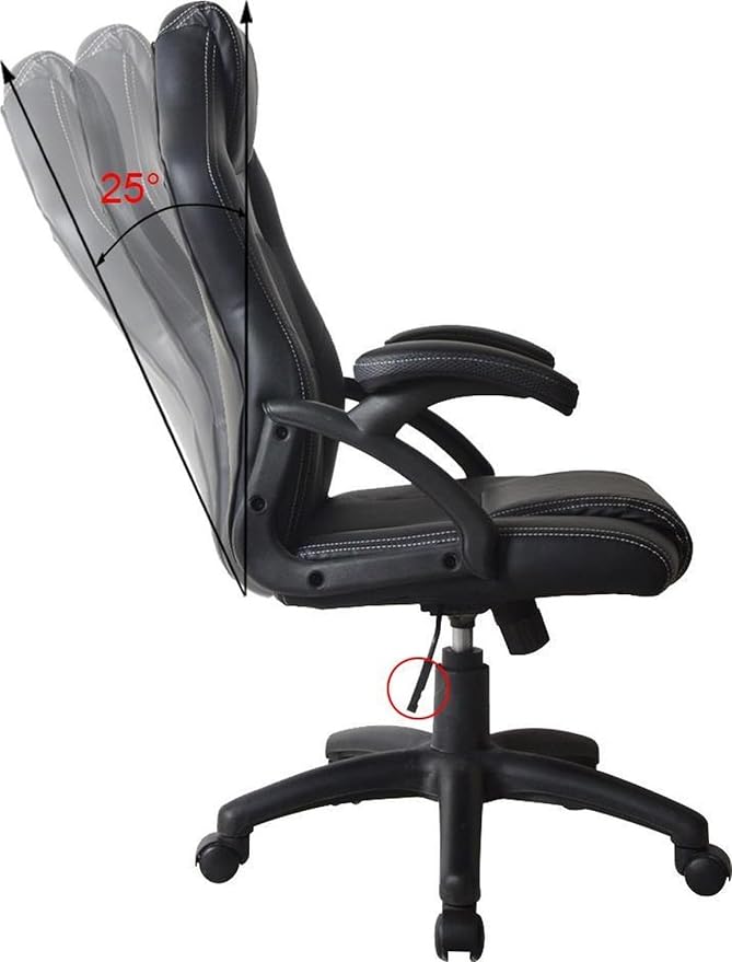 VDD Gamestoel Wouter junior bureaustoel - racing gaming stijl - hoogte verstelbaar - zwart