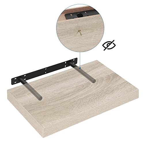 Eugad Wandplank 0079QJ - Robuuste Zwevende Wandplank - Sonoma Eiken - 25 cm