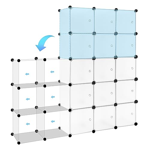 Woltu Opbergsysteem 15 Vakken - Modulair PP Paneel - Wit - 30x30x30 cm per vak